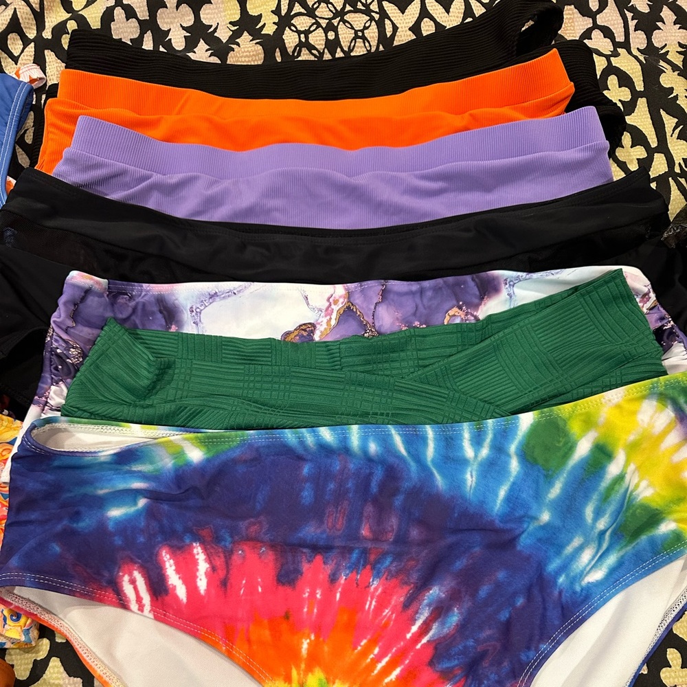 Bundle 2x/3x mid/high waisted bikini bottoms